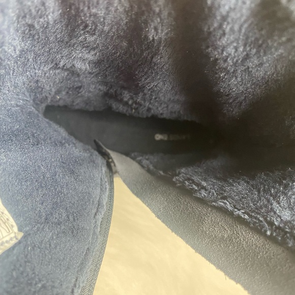 Lands End Womens Size 8D Blue Quilted Suede All Weather Zip Boots - Picture 8 of 13